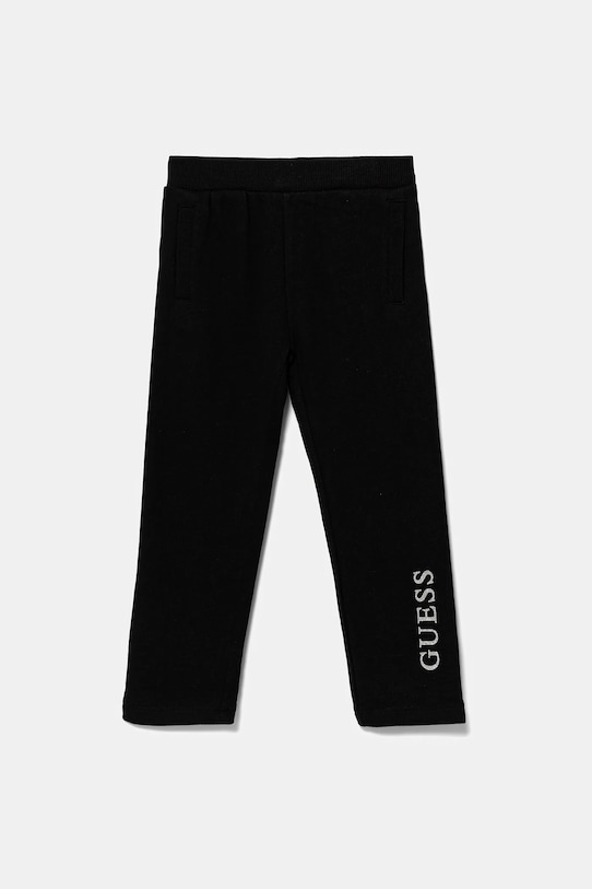 Παιδικό βαμβακερό παντελόνι Guess στάμπα μαύρο K5YQ12.KA6R4.9BYA