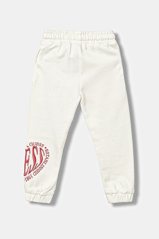 Guess pantaloni de trening din bumbac pentru copii K5YQ15.KAD74.9BYA bej AW25
