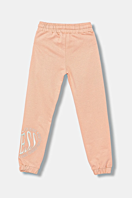 Guess pantaloni de trening din bumbac pentru copii K5YQ15.KAD74.9BYA portocaliu AW25