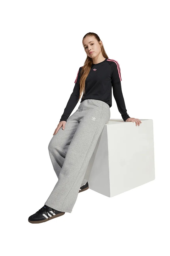 DÍVKA Dětské tepláky adidas Originals JX2781 šedá