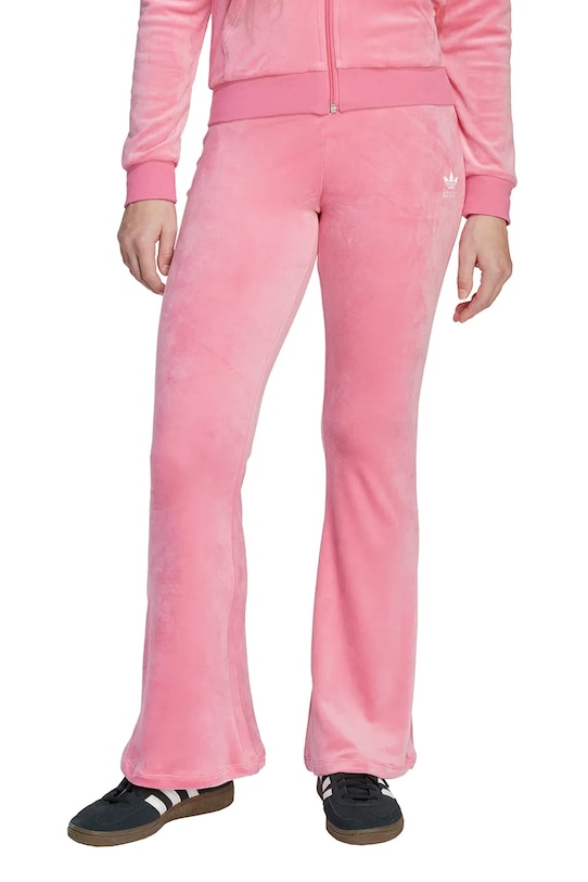 adidas Originals pantaloni de trening pentru copii velur roz JX2843
