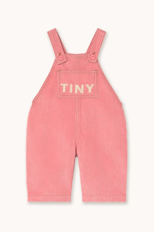 Tinycottons ogrodniczki niemowlęce TINY POCKET DUNGAREE BABY bawełna różowy AW25.564