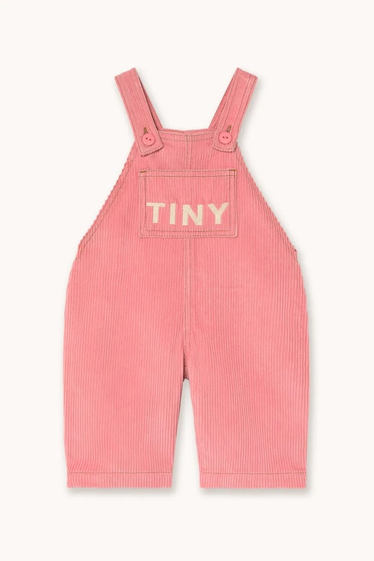 Tinycottons salopete pentru copii TINY POCKET DUNGAREE BABY bumbac roz AW25.564