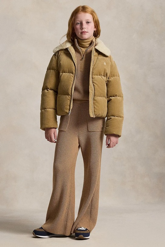 Polo Ralph Lauren spodnie bawełniane dziecięce bawełna brązowy 313978869001