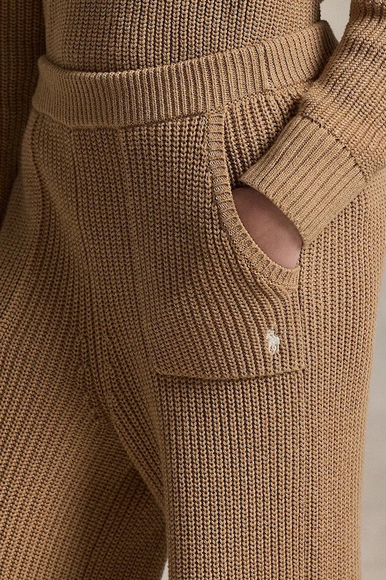 Παιδικό βαμβακερό παντελόνι Polo Ralph Lauren 313978869001 καφέ