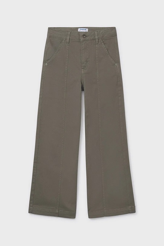 Dětské kalhoty Mayoral wide leg bavlna zelená 7580.8G.Junior.9BYA