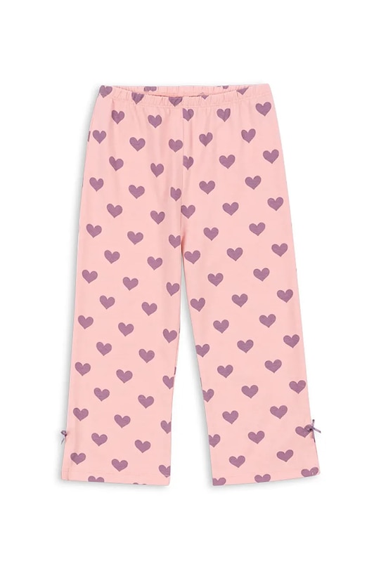 Konges Sløjd spodnie DREY SLIT PANTS GOTS wzorzyste różowy KS103787.9BYA