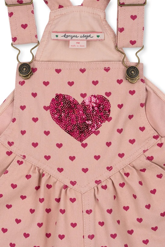 Deklice Otroške bombažne hlače Konges Sløjd NOLA SEQUIN OVERALLS GOTS KS103947.9BYA roza