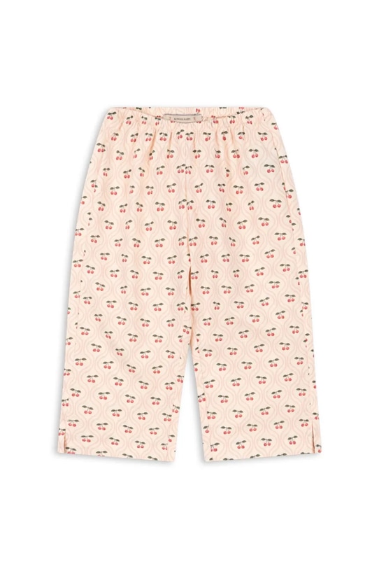 Konges Sløjd spodnie bawełniane dziecięce CIANNA PANTS GOTS wzorzyste beżowy KS103756.9BYA
