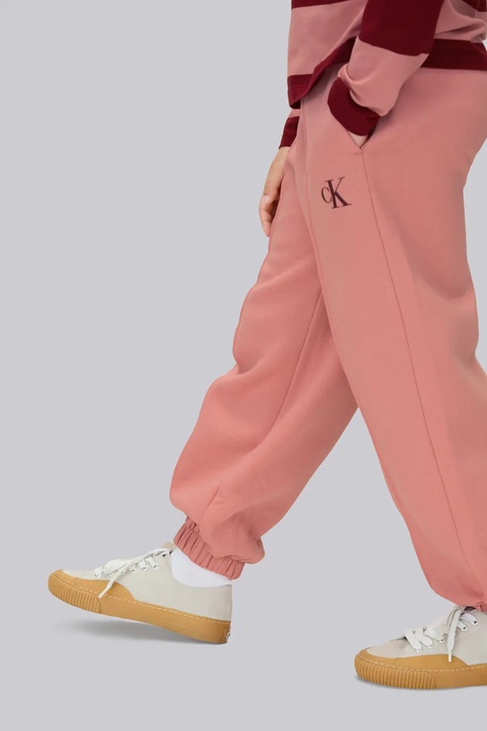 Calvin Klein Jeans spodnie dresowe bawełniane dziecięce różowy IG0IG02617.9BYA