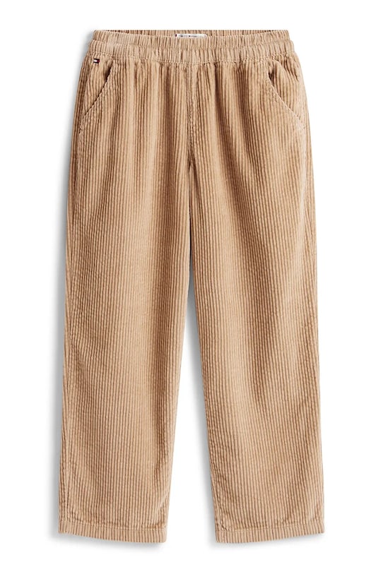 Tommy Hilfiger pantaloni de bumbac pentru copii KG0KG08818.9BYA bej AW25