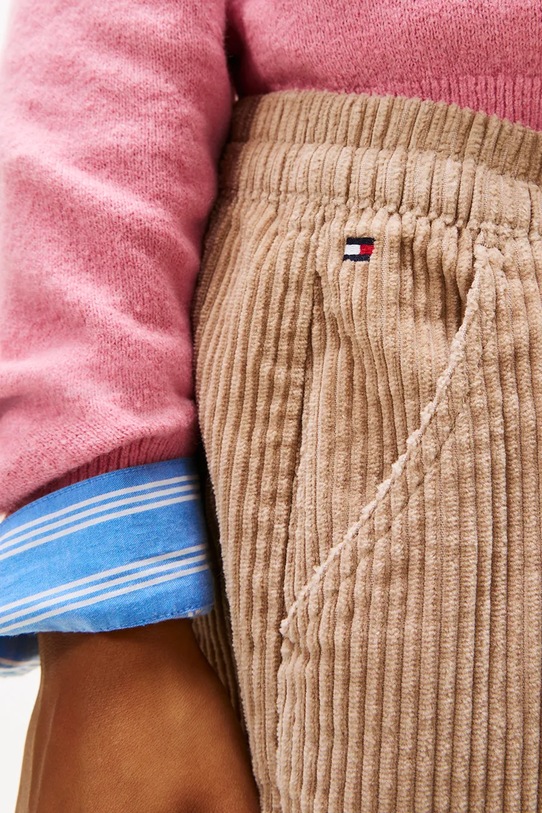 Tommy Hilfiger pantaloni de bumbac pentru copii bej KG0KG08818.9BYA