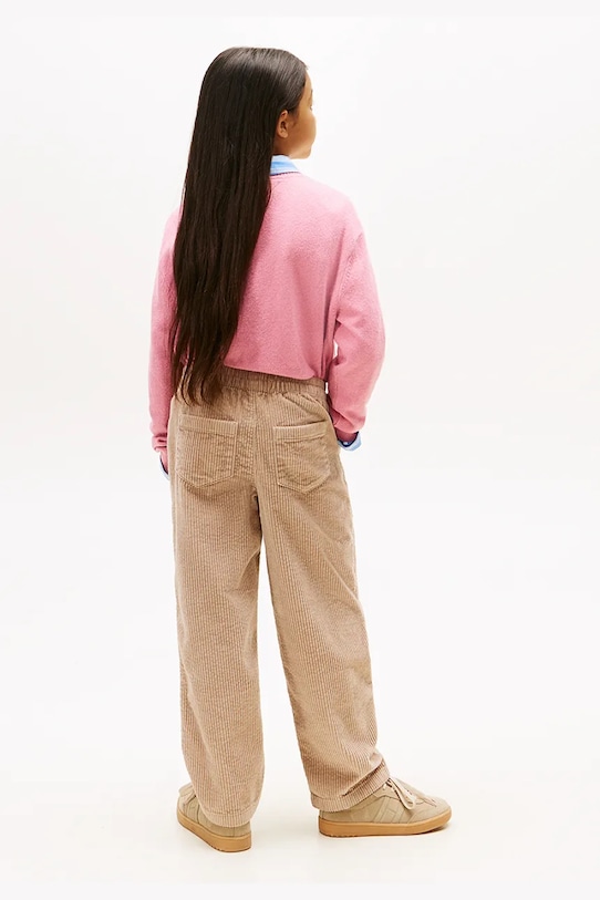 Tommy Hilfiger pantaloni de bumbac pentru copii KG0KG08818.9BYA bej