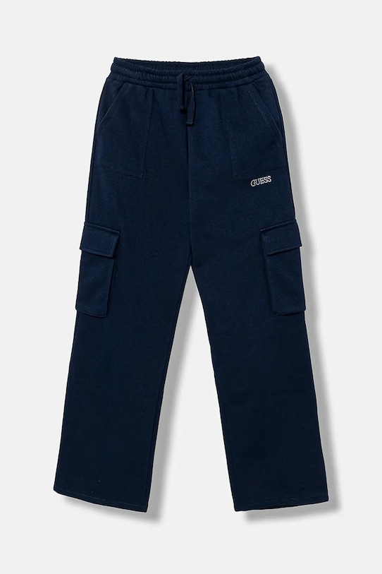 Guess spodnie dresowe dziecięce dzianina granatowy J5BQ13.KCKF2.9BYA