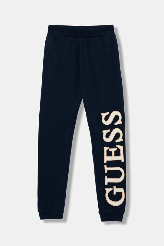 Guess spodnie dresowe dziecięce aplikacja granatowy J5BQ14.KAX74.9BYA