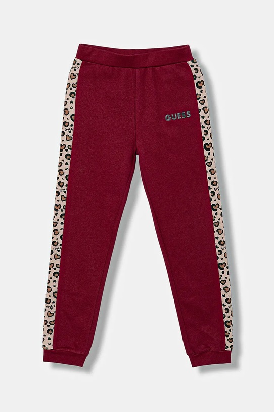 Детские спортивные штаны Guess мелкий узор бордо K5BQ11.KAX74.9BYA