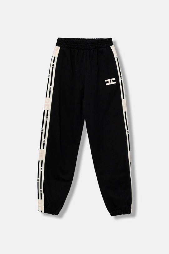 Elisabetta Franchi pantaloni de trening din bumbac pentru copii bumbac negru EFPA298.0.FF002