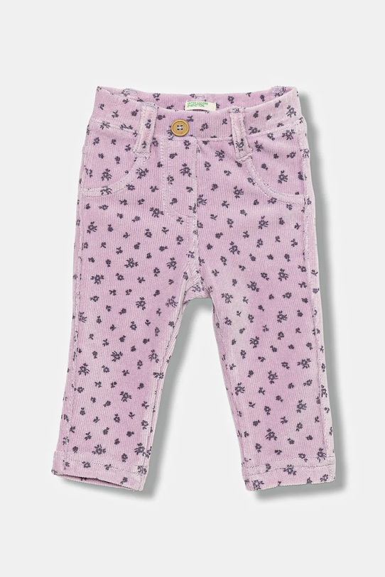 Kojenecké kalhoty United Colors of Benetton jemný vzor fialová 4NNFAE005.W.seasonal