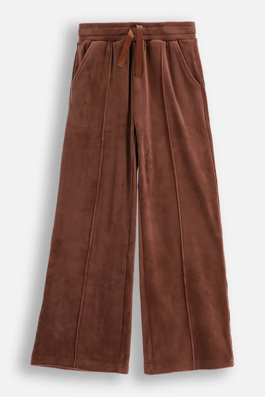 Velúrové tepláky Coccodrillo pletenina hnedá ZC5120102CGJ