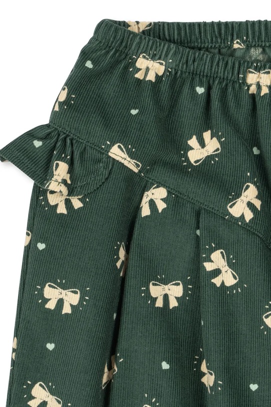 Dziewczynka Konges Sløjd spodnie bawełniane dziecięce AVERY FRILL PANTS GOTS KS104201.9BYA zielony