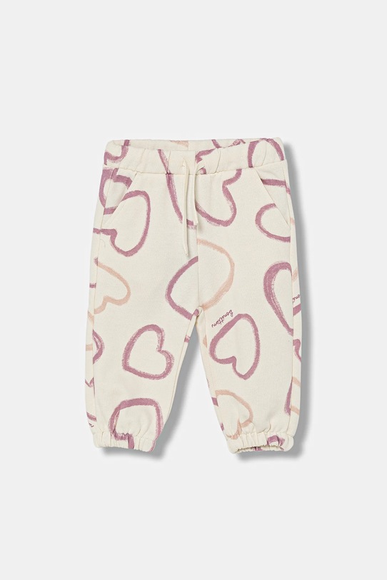 United Colors of Benetton spodnie dresowe dziecięce dzianina beżowy 3TIKGF05A.P.Seasonal