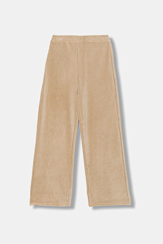 United Colors of Benetton spodnie dresowe welurowe dziecięce z elastanem beżowy 4DZBCF02Q.G.reprop.9BYA