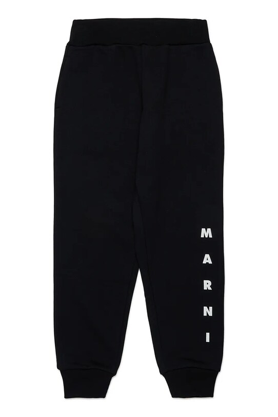 Marni spodnie dresowe dziecięce MP72U TROUSERS nadruk czarny M01218