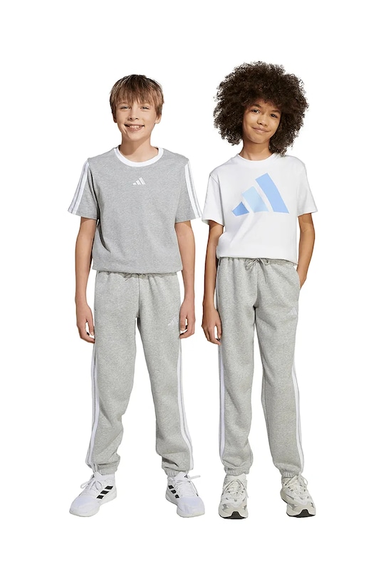 Παιδικό φούτερ adidas πλεκτό ύφασμα γκρί JY4995