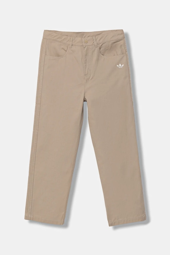 adidas Originals pantaloni de bumbac pentru copii JY2746 bej AW25