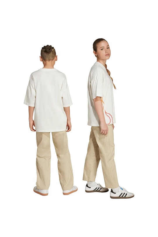 adidas Originals pantaloni de bumbac pentru copii JY2746 bej