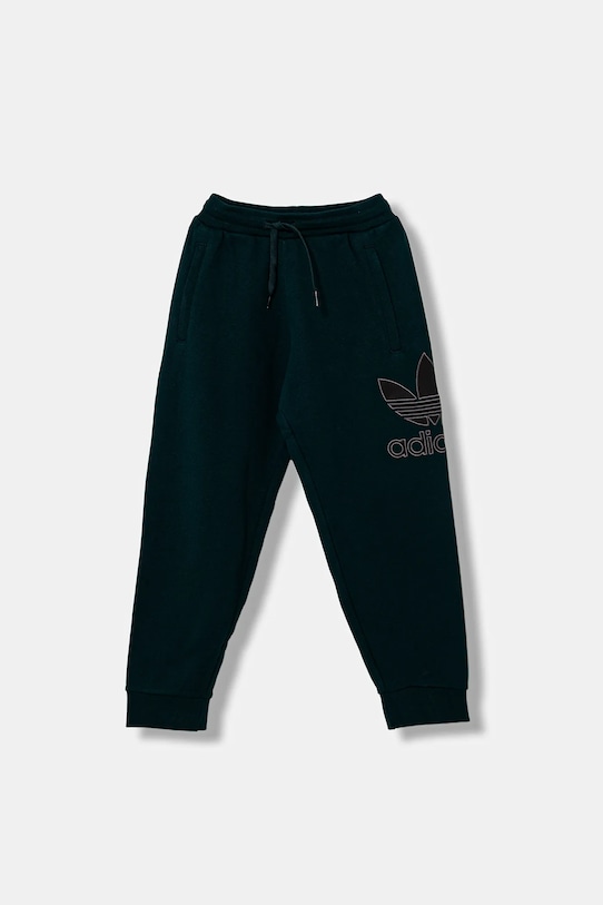 Otroška bombažna trenirka adidas Originals JV8579 zelena AW25