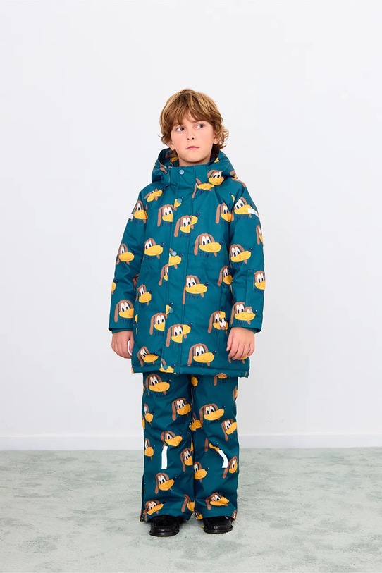 Tinycottons spodnie narciarskie dziecięce DOGS SNOW PANT tkanina turkusowy AW25.042