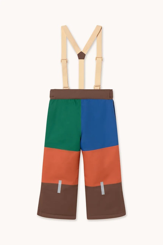 Chłopiec Tinycottons spodnie narciarskie dziecięce COLOR BLOCK SNOW PANT AW25.047 pomarańczowy
