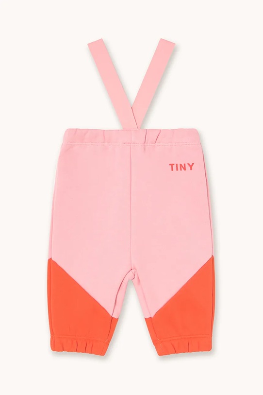Tinycottons spodnie dresowe niemowlęce TINY COLOR BLOCK BABY SWEATPANT Planet friendly różowy AW25.278