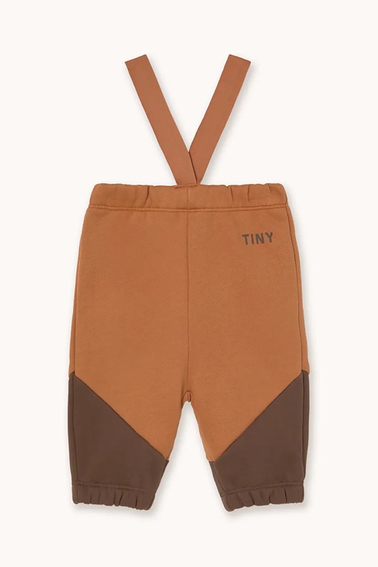 Tinycottons spodnie dresowe niemowlęce TINY COLOR BLOCK BABY SWEATPANT Planet friendly brązowy AW25.278
