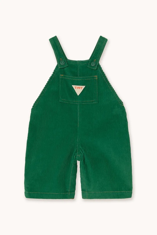 Tinycottons ogrodniczki niemowlęce DUNGAREE CORDUROY BABY bawełna zielony AW25.566