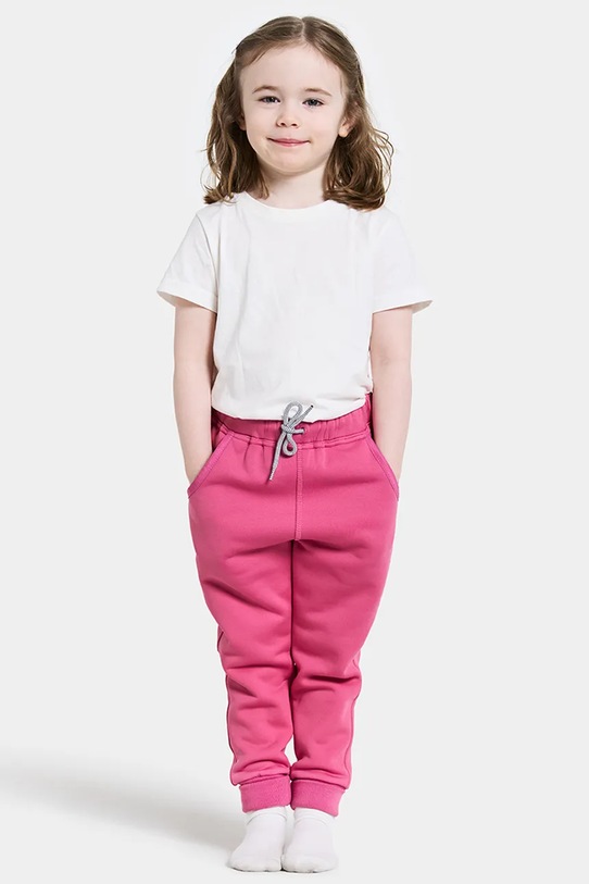 Didriksons pantaloni SILJAN KIDS PNT tricotaj roz 505901.9BYA