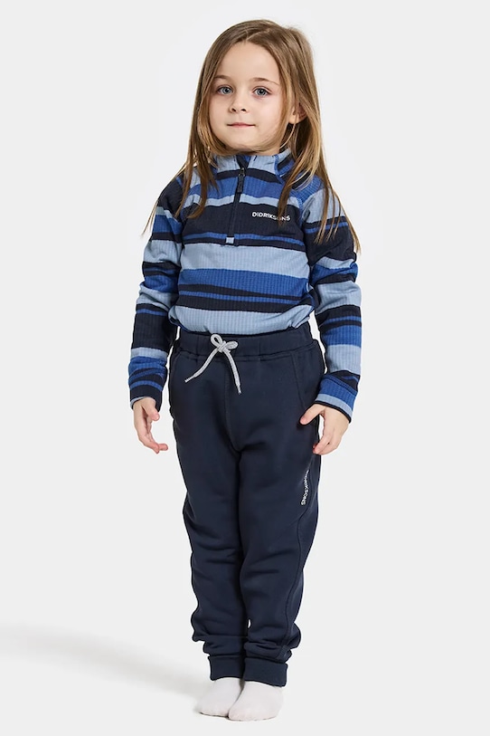 Didriksons pantaloni SILJAN KIDS PNT tricotaj bleumarin 505901.9BYA