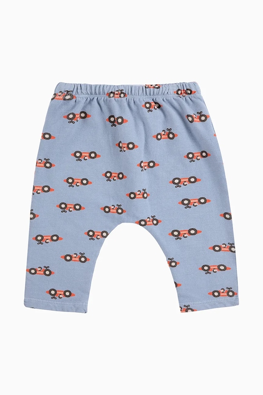 Bobo Choses spodnie dresowe niemowlęce Race Car wzorzyste niebieski 225AB013