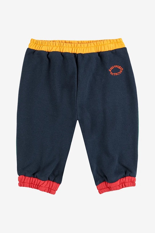 Bobo Choses pantaloni de trening din bumbac pentru bebeluși 225AB078 bleumarin AW25