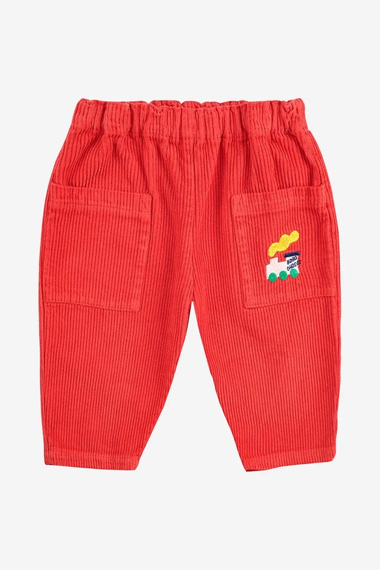 Detské bavlnené nohavičky Bobo Choses Choo Choo 225AB084 červená AW25