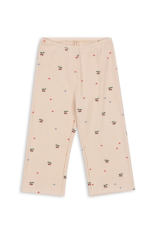 Konges Sløjd spodnie dresowe dziecięce z bawełną ELLA PANTS GOTS wzorzyste beżowy KS103800.9BYA