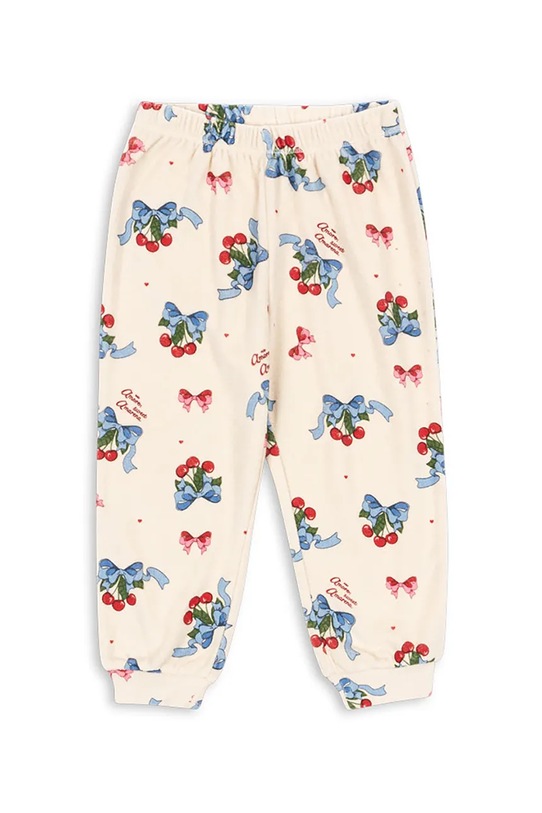 Konges Sløjd spodnie dresowe dziecięce z bawełną ITTY SWEAT PANTS GOTS dzianina beżowy KS103830.9BYA