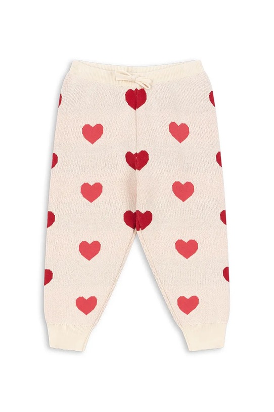 Παιδικό βαμβακερό παντελόνι Konges Sløjd LAPIS KNIT PANTS GOTS βαμβάκι μπεζ KS103855.9BYA