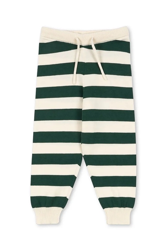 Konges Sløjd spodnie dresowe bawełniane dziecięce MANIS KNIT PANTS wzorzyste zielony KS103897.9BYA
