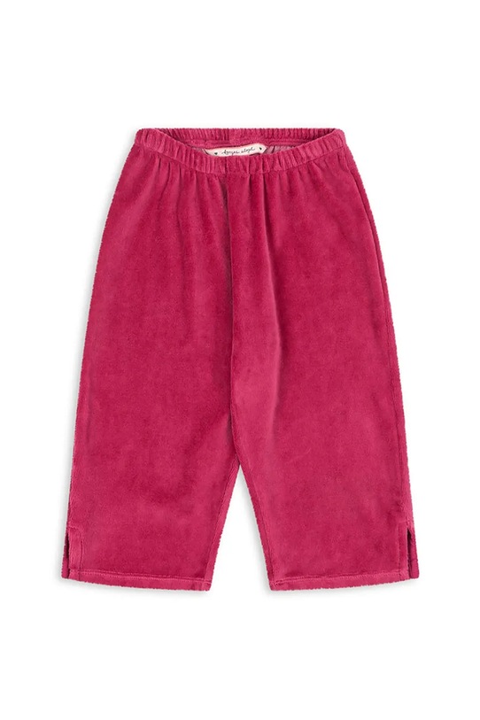 Konges Sløjd spodnie dresowe dziecięce z bawełną VELOU PANTS GOTS dzianina bordowy KS104030.9BYA