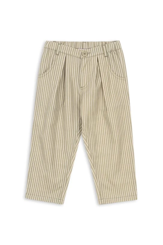 Konges Sløjd pantaloni de bumbac pentru copii FRANKIE PANTS GOTS bumbac verde KS103813.9BYA