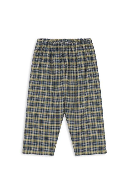 Konges Sløjd spodnie bawełniane dziecięce TERRE PANTS GOTS wzorzyste turkusowy KS104013.9BYA