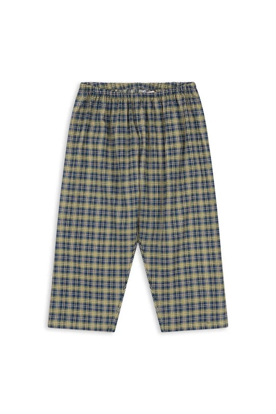 Konges Sløjd spodnie bawełniane dziecięce TERRE PANTS GOTS wzorzyste turkusowy KS104013.9BYA