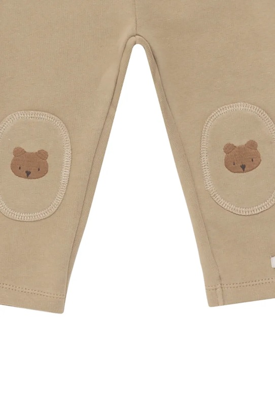Chłopiec Donsje spodnie dresowe bawełniane niemowlęce Joek Trousers Bears 3040701 beżowy